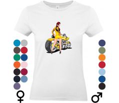 Tričko "Yellow Motorbike" s motívom žltej klasickej motorky, ideálne pre fanúšikov retro a moto štýlu.