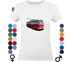 Tričko "Škoda 9Tr" s grafikou ikonického trolejbusu, ideálne pre fanúšikov historickej dopravy a retro dizajnu.