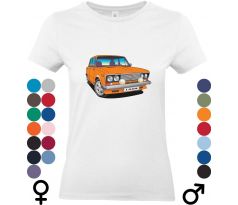 Tričko "Lada Žltá" s výraznou potlačou legendárneho žltého automobilu, ideálne pre milovníkov retro a automobilovej klasiky.