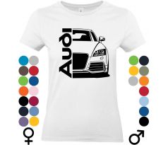 Tričko "Audi silueta" s elegantnou potlačou siluety automobilu Audi, ideálne pre milovníkov automobilového dizajnu.