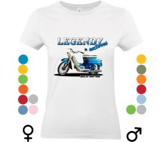 Tričko "Jawa 20" s potlačou ikonickej československej motorky, ideálne pre fanúšikov motocyklovej histórie.