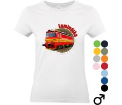 Tričko "Laminátka" s detailnou potlačou legendárnej elektrickej lokomotívy československých železníc.