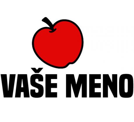 Nažehlovačka s červeným jablkom a textom „VAŠE MENO“ – personalizovaný detský štítok