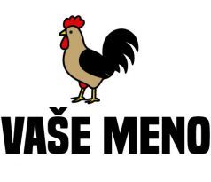 Personalizovaná nažehlovačka s kohútom a nápisom „VAŠE MENO“ – originálny farmársky štítok