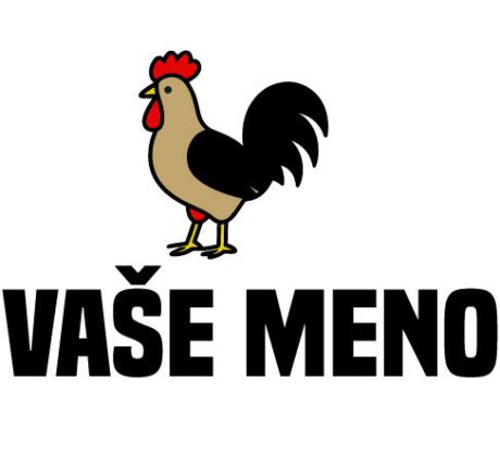 Personalizovaná nažehlovačka s kohútom a nápisom „VAŠE MENO“ – originálny farmársky štítok
