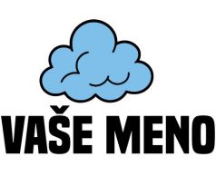 Nažehlovačka s modrým obláčikom a nápisom „VAŠE MENO“ – jemný personalizovaný detský štítok