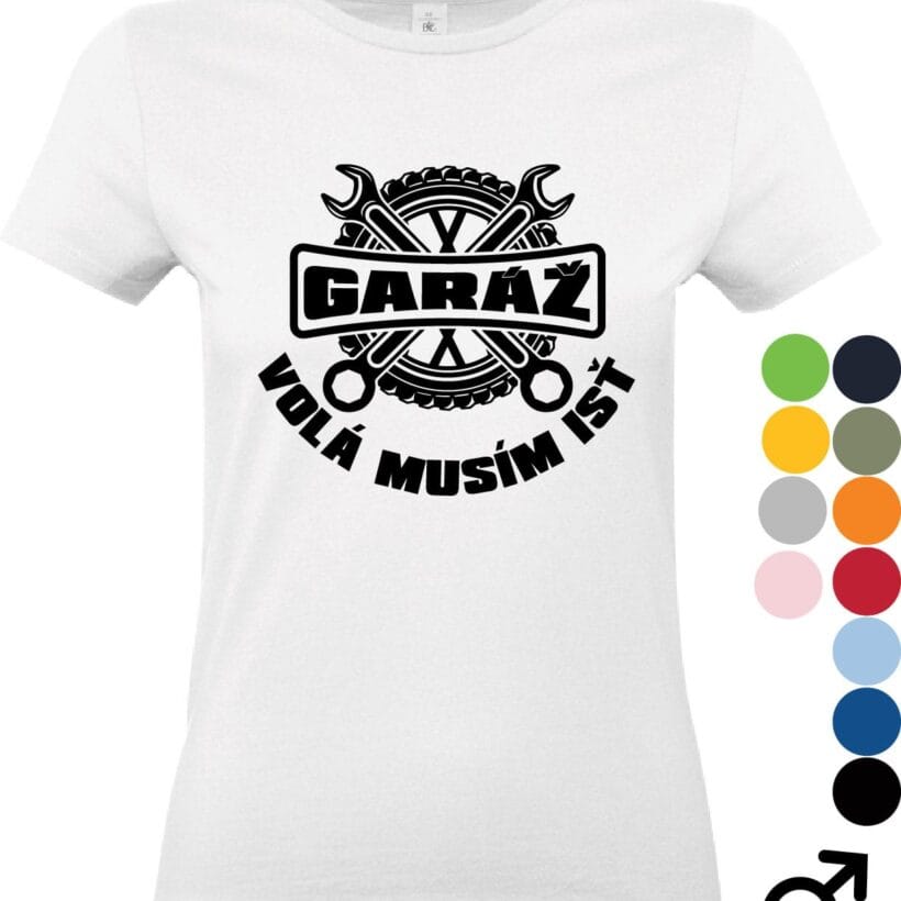 garáž volá musím ísť tričko s kľúčmi a pneumatikou